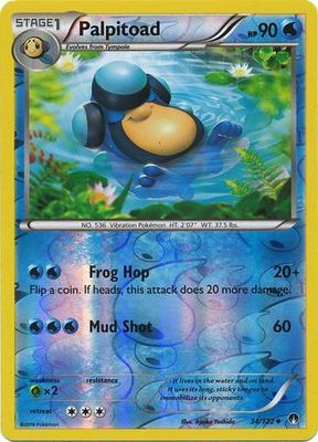 Palpitoad - 34/122 - Uncommon Reverse Holo
XY: Breakpoint Reverse Holo Singles