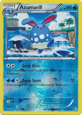 Azumarill - 37/149 - Uncommon Reverse Holo Black &amp; White 7: Boundaries Crossed Reverse Holo Singles
