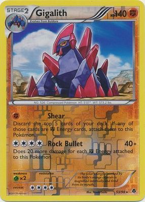 Gigalith - 53/98 - Rare Reverse Holo
Black &amp; White 2: Emerging Powers Reverse Holo Singles
