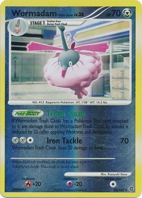 Wormadam Trash Cloak - 43/132 - Rare Reverse Holo
Diamond &amp; Pearl: Secret Wonders Reverse Holo Singles