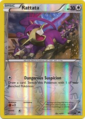 Rattata - 87/122 - Common Reverse Holo XY: Breakpoint Reverse Holo Singles