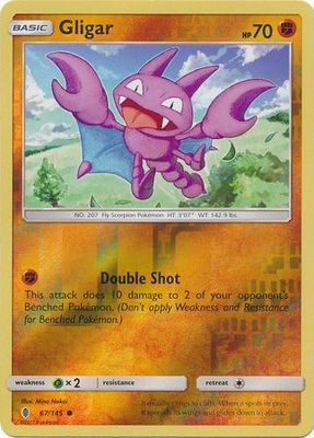 Gligar - 67/145 - Common Reverse Holo
Sun &amp; Moon: Guardians Rising Reverse Holo Singles