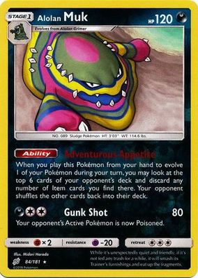 Alolan Muk - 84/181 - Rare Reverse Holo
Sun &amp; Moon: Team Up Reverse Holo Singles