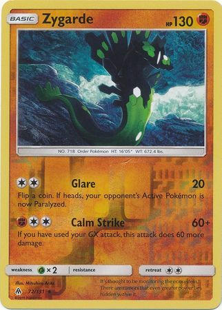 Zygarde - 72/131 - Rare Reverse Holo
Sun &amp; Moon: Forbidden Light Reverse Holo Singles