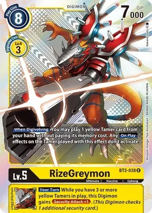 RizeGreymon - BT2-038 (Premium Pack Set 01) - Release Special Booster (BT01-03)
Release Special Booster