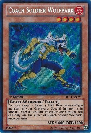 SJ Coach Soldier Wolfbark - JOTL-EN093 - Secret Rare 1st Edition
Judgment of the Light 1st Edition Singles