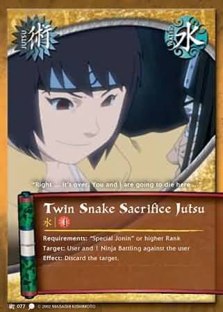 Twin Snake Sacrifice Jutsu - J-077 - Common
Naruto: Coils of the Snake