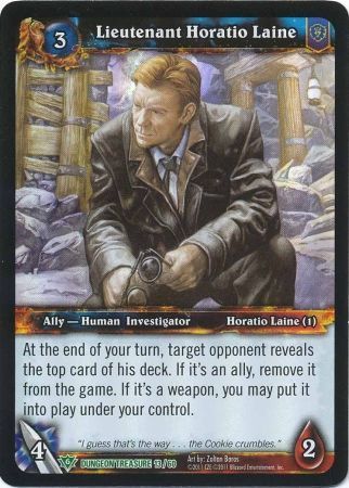 Lieutenant Horatio Laine - Dungeon Treasure 13/60 - Uncommon
WoW: Dungeon Deck Treasure Pack Singles Foil
