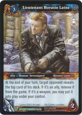 Lieutenant Horatio Laine - Dungeon Treasure 13/60 - Uncommon
WoW: Dungeon Deck Treasure Pack Singles Foil