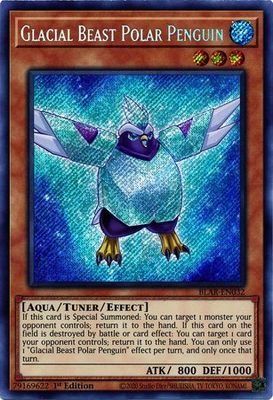 Glacial Beast Polar Penguin - BLAR-EN032 - Secret Rare 1st Edition Battles of Legend: Armageddon 1st Edition Singles