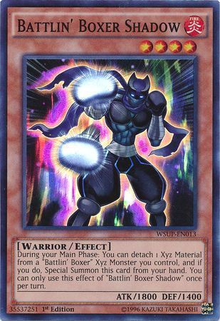 Battlin&#39; Boxer Shadow - WSUP-EN013 - Super Rare 1st Edition
YuGiOh World Superstars 1st Edition Singles