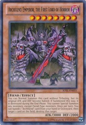 Archfiend Emperor, the First Lord of Horror - JOTL-EN031 - Rare 1st Edition Judgment of the Light 1st Edition Singles
