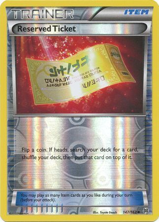 Reserved Ticket - 147/162 - Uncommon Reverse Holo XY: Breakthrough Reverse Holo Singles
