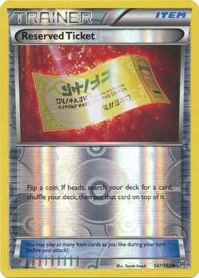 Reserved Ticket - 147/162 - Uncommon Reverse Holo XY: Breakthrough Reverse Holo Singles