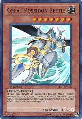 Great Poseidon Beetle - PRC1-EN008 - Super Rare
Yu-Gi-Oh! Promo Cards