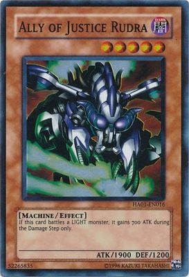 Ally of Justice Rudra - HA01-EN016 - Super Rare Unlimited Hidden Arsenal 1 [HA01] Unlimited Singles