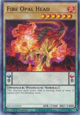 Fire Opal Head - BACH-EN092 - Common 1st Edition Battle of Chaos 1st Edition Singles -español-