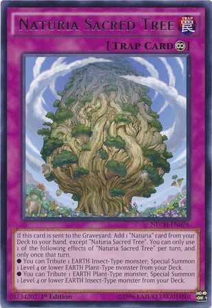 Naturia Sacred Tree - NECH-EN076 - Rare 1st Edition The New Challengers (NECH) 1st Edition Singles
