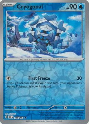 Cryogonal - 055/197 - Common Reverse Holo Obsidian Flames Reverse Holo Singles