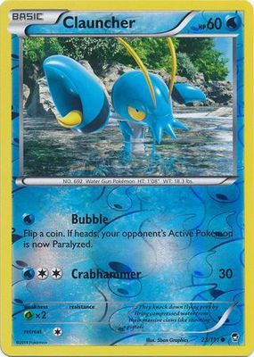Clauncher - 23/111 - Common Reverse Holo
XY: Furious Fists Reverse Holo Singles