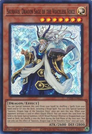 Sauravis, Dragon Sage of the Voiceless Voice - PHNI-EN021 - Super Rare 1st Edition Phantom Nightmare 1st Edition Singles (Espanol)