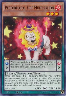 Performapal Fire Mufflerlion - SECE-EN001 - Common 1st Edition Secrets of Eternity (SECE) 1st Edition Singles