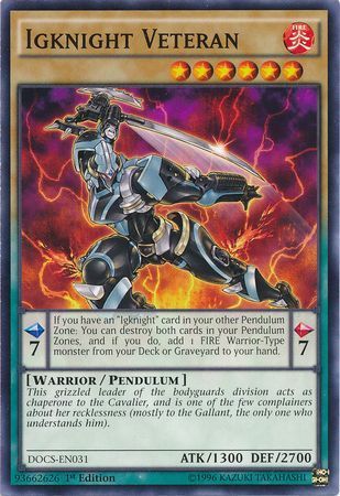 Igknight Veteran - DOCS-EN031 - Common 1st Edition
Dimension of Chaos 1st Edition Singles