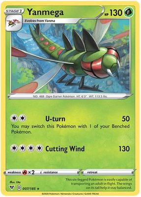 Yanmega - 007/185 - Rare
Sword &amp; Shield: Vivid Voltage Singles