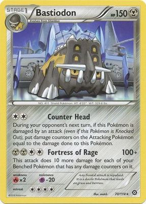 Bastiodon - 70/114 - Rare
XY: Steam Siege Singles