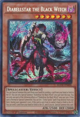 SJ Diabellstar the Black Witch - AGOV-EN006 - Secret Rare 1st Edition Age of Overlord 1st Edition Singles