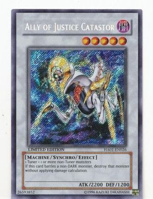 SJ Ally of Justice Catastor - HA01-EN026 - Secret Rare 1st Edition
Hidden Arsenal 1 [HA01] 1st Edition Singles