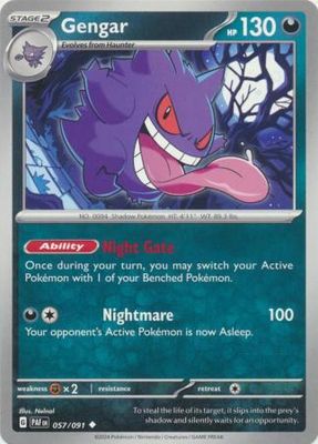 Gengar - 057/091 - Uncommon Paldean Fates Singles