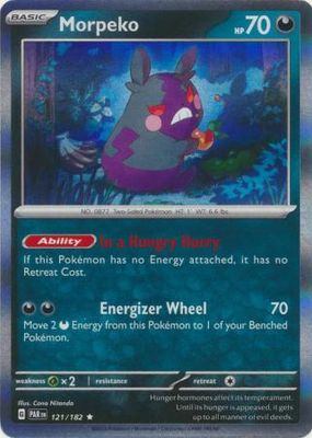 Morpeko - 121/182 - Holo Rare Scarlet &amp; Violet: Paradox Rift Singles