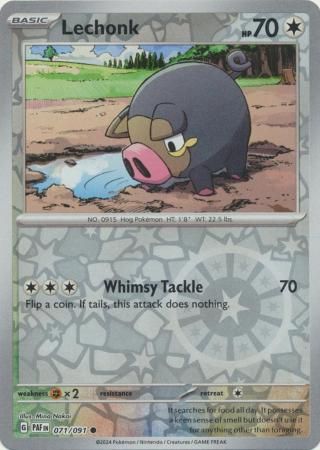 Lechonk - 071/091 - Common Reverse Holo Paldean Fates Reverse Holo Singles