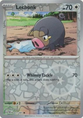 Lechonk - 071/091 - Common Reverse Holo Paldean Fates Reverse Holo Singles