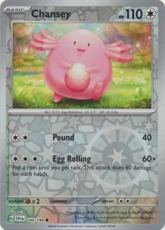 Chansey - 144/198 - Common Reverse Holo
Scarlet &amp; Violet (Base Set) Reverse Holo Singles