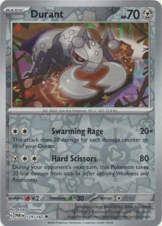 Durant - 129/182 - Uncommon Reverse Holo
Scarlet &amp; Violet: Paradox Rift Reverse Holo Singles (Español)