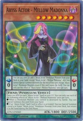 Abyss Actor - Mellow Madonna - LDS2-EN060 - Common 1st Edition
Legendary Duelists: Season 2 [LDS2] 1st Edition Singles -español-