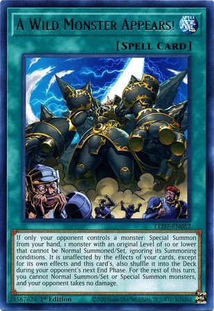 A Wild Monster Appears! - LED7-EN052 - Rare 1st Edition Legendary Duelists: Rage of Ra 1st Edition Singles