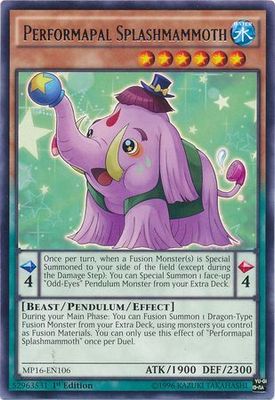 Performapal Splashmammoth - MP16-EN106 - Rare 1st Edition
Yu-Gi-Oh! 2016 Mega-Tins 1st Edition Singles
