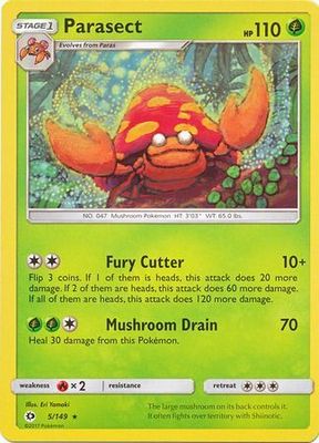Parasect - 5/149 - Rare
Sun &amp; Moon (Base Set) Singles
