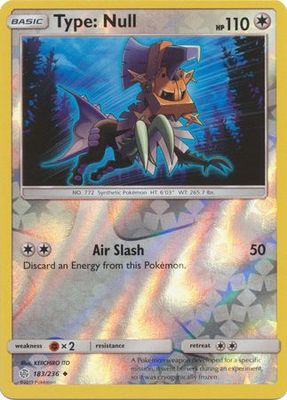 Type: Null - 183/236 - Uncommon Reverse Holo Sun &amp; Moon: Cosmic Eclipse Reverse Holo Singles
