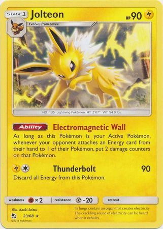 Jolteon - 23/68 - Rare Hidden Fates Singles