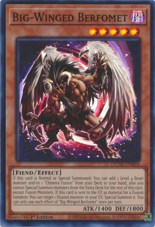SJ Big-Winged Berfomet - DUNE-EN004 - Super Rare 1st Edition
Duelist Nexus 1st Edition Singles