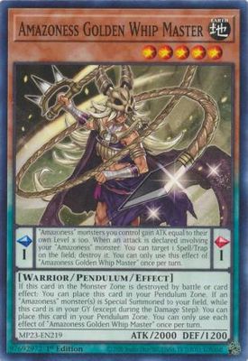 Amazoness Golden Whip Master - MP23-EN219 - Common 1st Edition
Mega Tin 2023 Dueling Heroes Singles