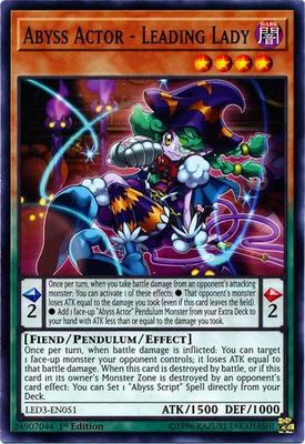 Abyss Actor - Leading Lady - LED3-EN051 - Common 1st Edition Legendary Duelists: White Dragon Abyss Singles