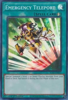 SJ Emergency Teleport - RA02-EN053 - Ultimate Rare 1st Edition
Rarity Collection II Singles