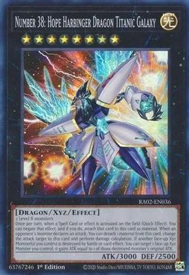SJ Number 38: Hope Harbinger Dragon Titanic Galaxy - RA02-EN036 - Century Rare 1st Edition
Rarity Collection II Singles