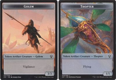 Golem 027/030 | Thopter 029/030 - C21 Token Commander 2021 Singles