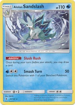 Alolan Sandslash - 20/145 - Rare Sun &amp; Moon: Guardians Rising Singles